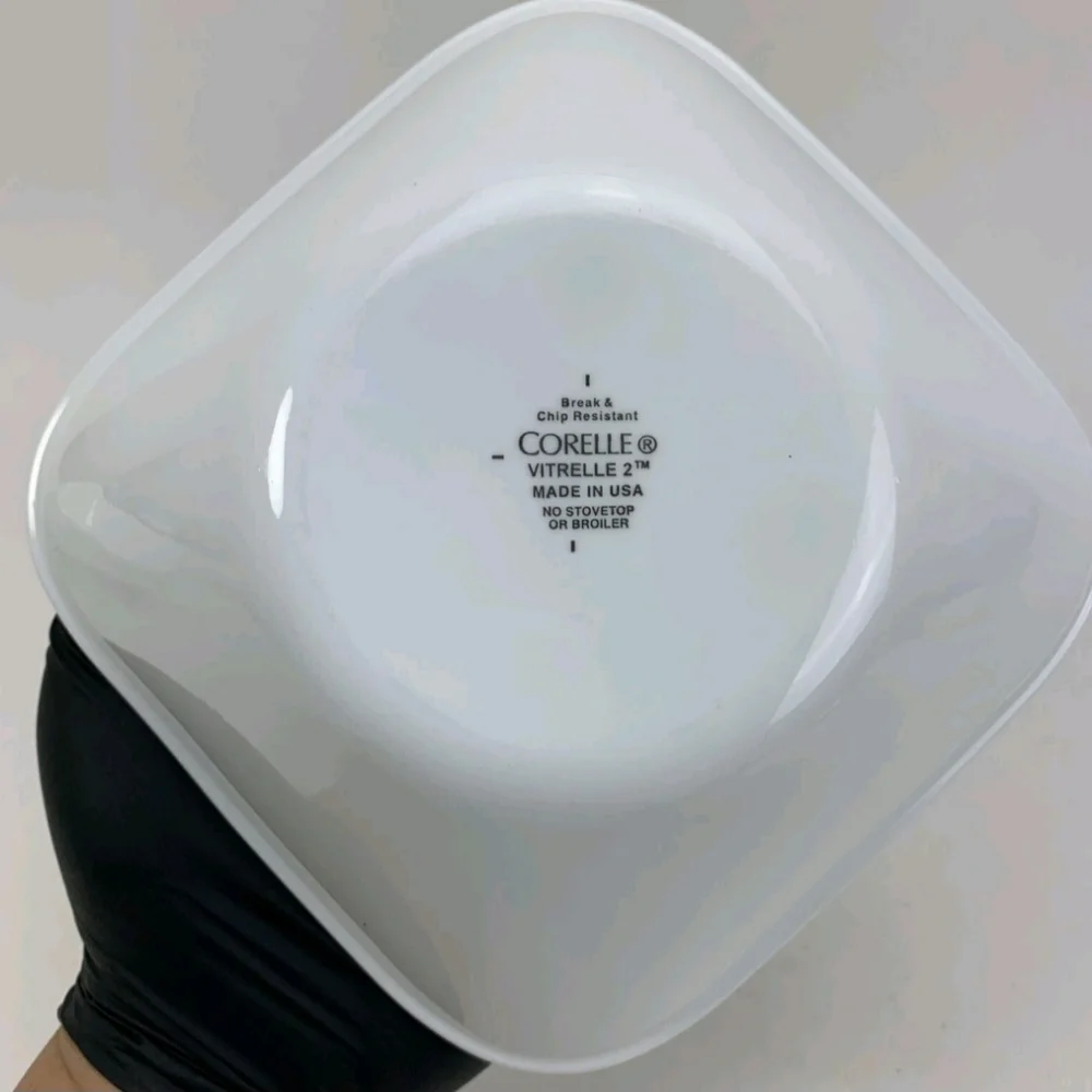 Corelle Square Soup Cereal Lot 4 Bowls 6.375